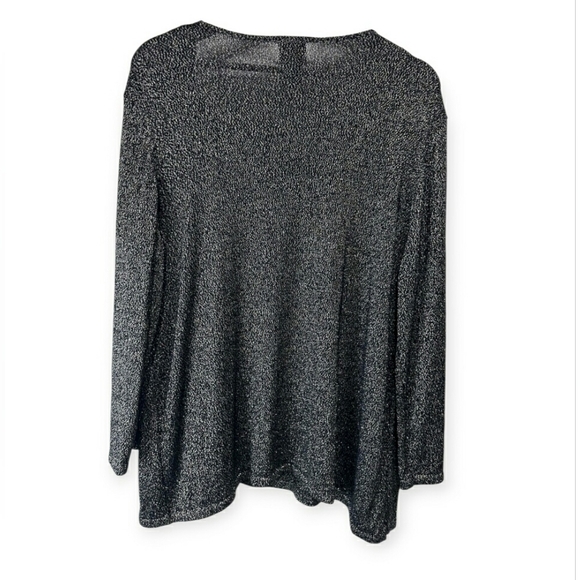 Ruby Rd. Sparkly Longsleeve Blouse One piece Cardigan Gold Sparkles Shimmer Gems - Picture 3 of 11